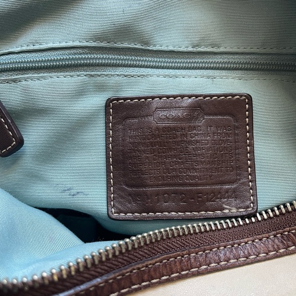 Coach Hampton F12444 Beige Brown Leather Satchel Bag - Picture 10 of 11